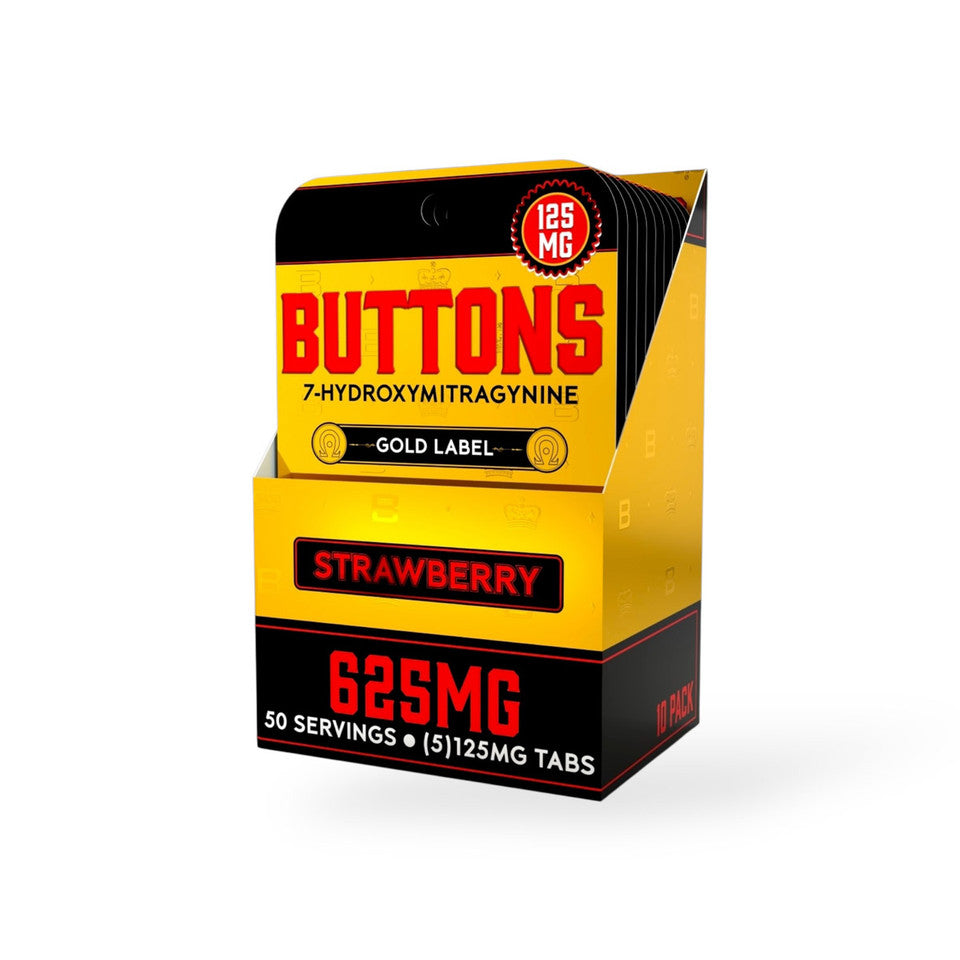 Buttons Gold Label 625mg 5 Pack 125mg 7Hydroxy Tablets 10ct Display