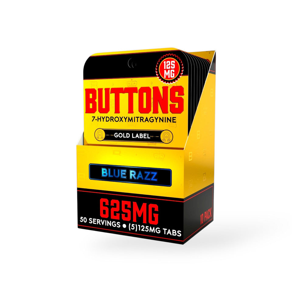 Buttons Gold Label 625mg 5 Pack 125mg 7Hydroxy Tablets 10ct Display
