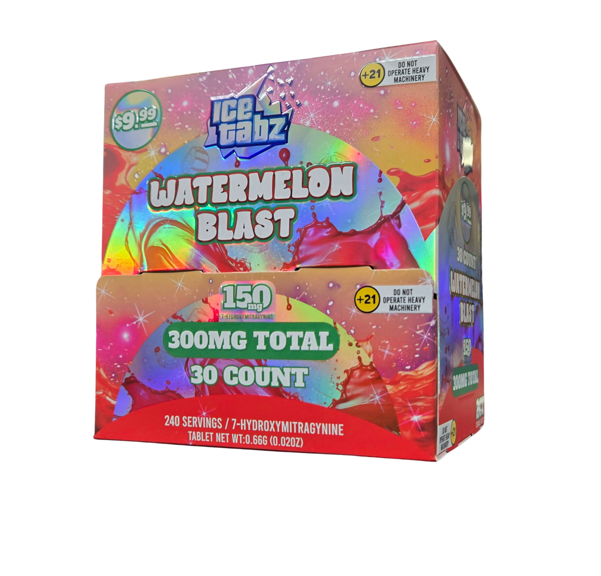 Ice Tabz 150MG 7 Hydroxy 2ct Tablets 30ct Box Display MSRP $9.99