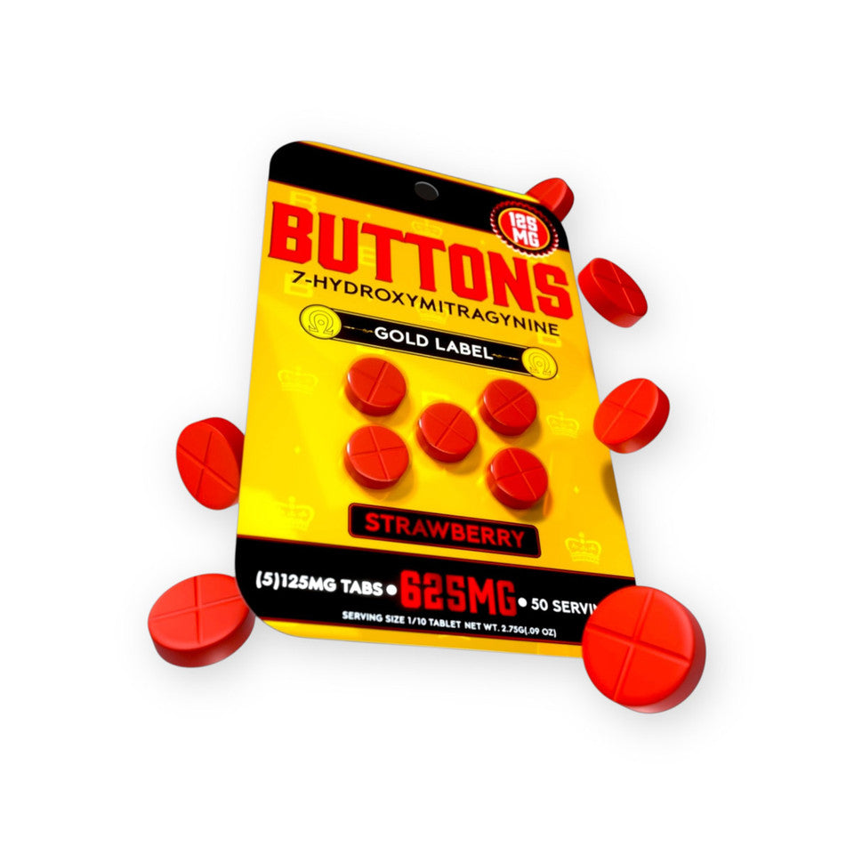 Buttons Gold Label 625mg 5 Pack 125mg 7Hydroxy Tablets 10ct Display