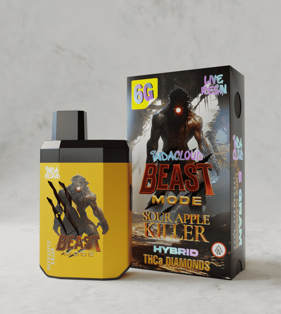 Indacloud Beast Mode 6g THCA Diamonds Disposable 5ct Display