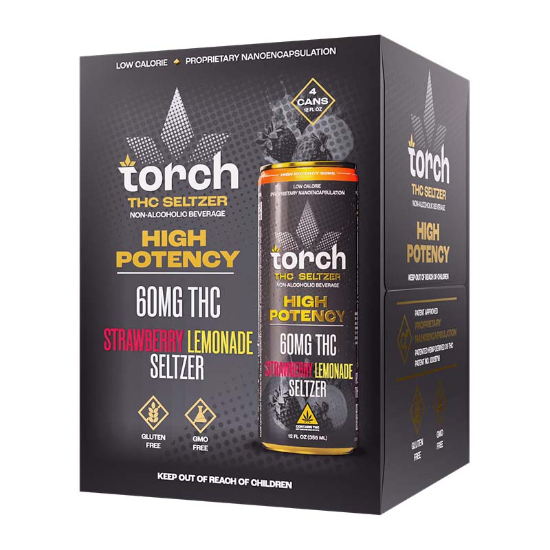 Torch High Potency 60mg D9 THC Seltzer 4ct Display