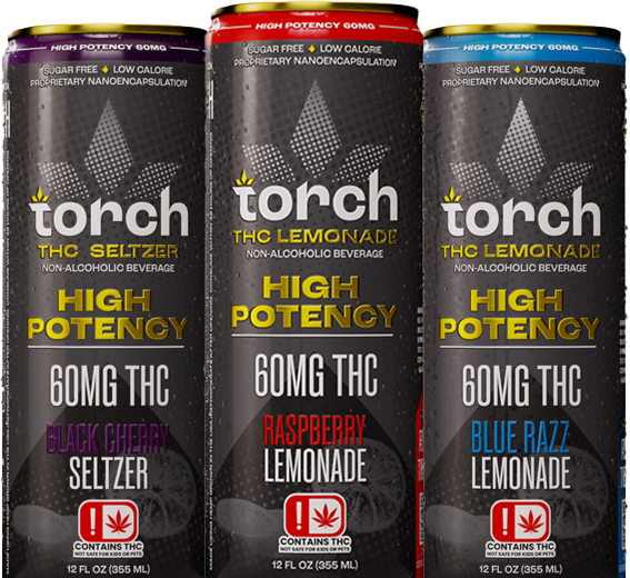 Torch High Potency 60mg D9 THC Seltzer 4ct Display