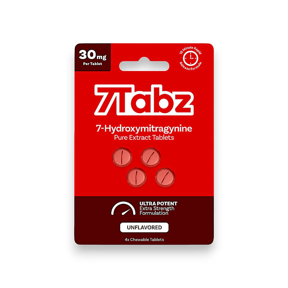 7 Tabz 30 mg 4 pack Extra Strength 7-Hydroxy Tablets 10ct Display