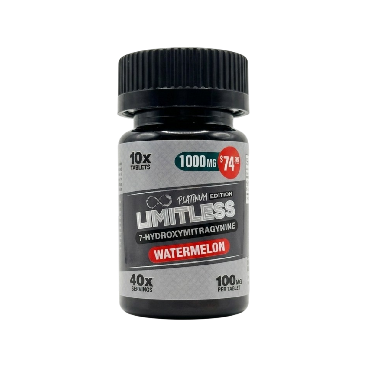 Limitless Platinum Edition 1000MG 7 Hydroxy Tablets 10ct Single Jar