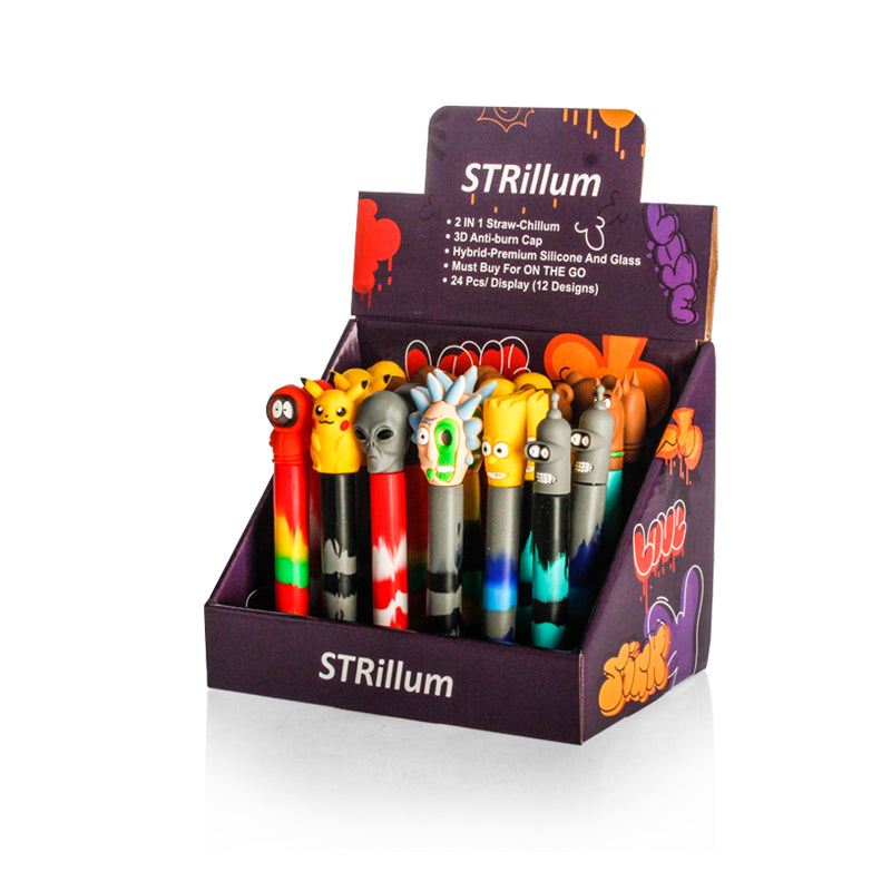 𝗧𝗫-𝟭𝟵𝟬 2 in 1 Silicone Character Nectar Collector 24ct Display Box