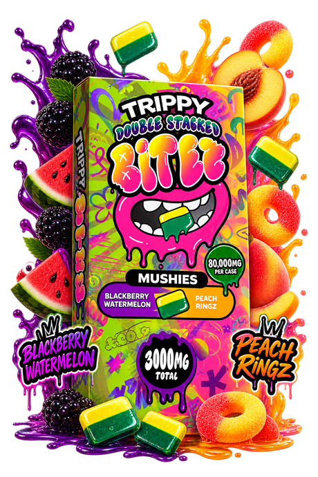 Trippy Double-Stacked BITEZ 2000mg Mushroom Gummies 40ct Display