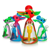 TX-168 Baby Yoda Silicone and Glass 7in Water Pipe