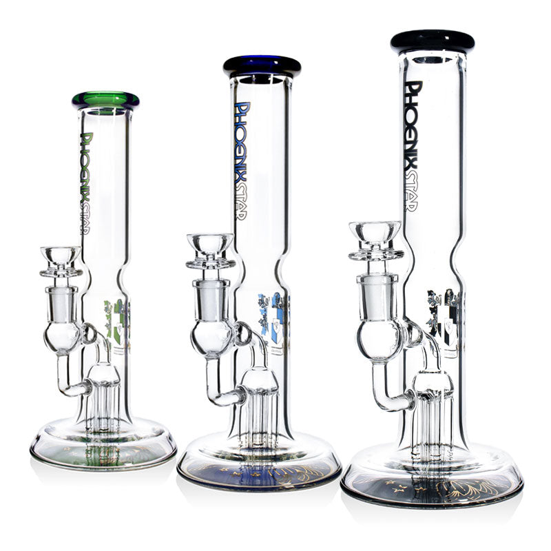 HF220 Phoenix Star Glass Straight Pipe 10in Waterpipe