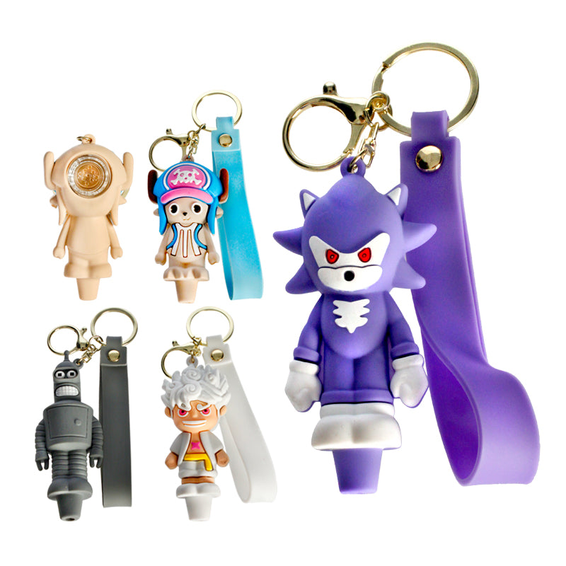 𝗧𝗫-𝟮𝟬𝟭 Silicone Character Keychain 4in Handpipe