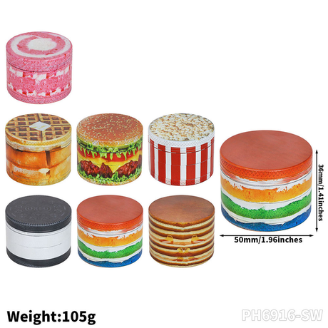 Aluminum 63MM Food Inspired Grinder 6ct Display