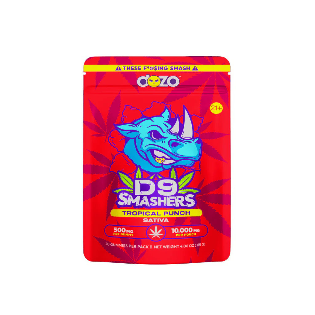 Dozo 10,000mg D9 Smashers Gummies 5ct Display