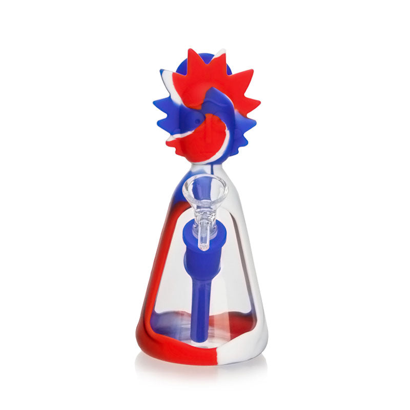 TX-166 Rick & Morty Silicone and Glass 7.5in Water Pipe