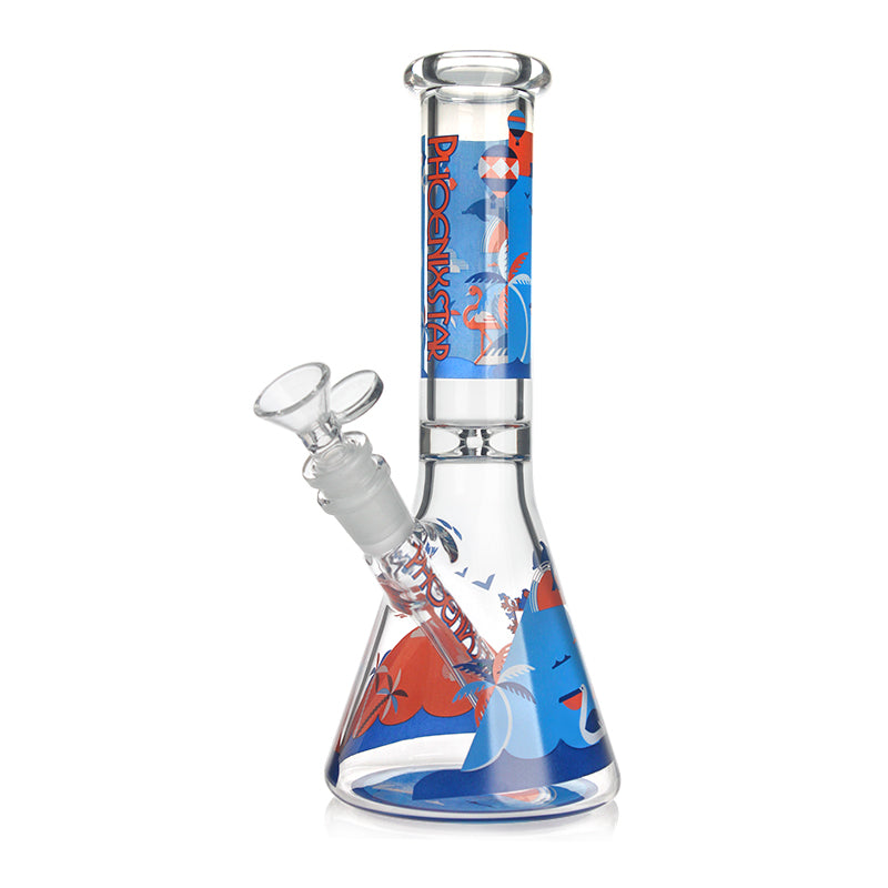 PHX933 Phoenix Star Glass Beaker Design 10in Waterpipe