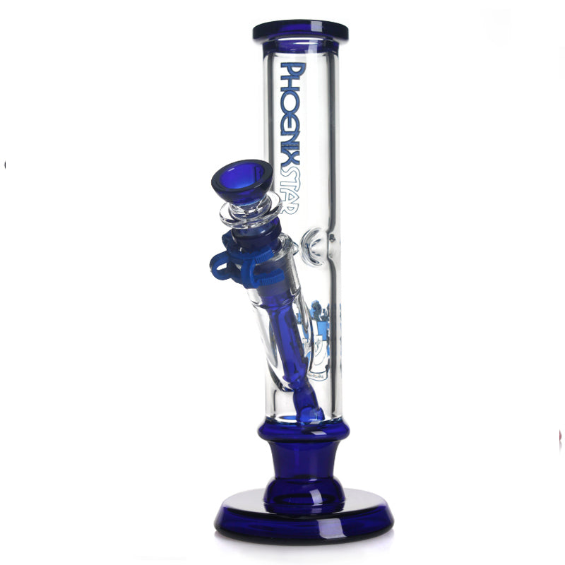 𝗣𝗛𝗫𝟳𝟮𝟯 Phoenix Star Glass Straight Tube w/ Flat Base 10in Water Pipe