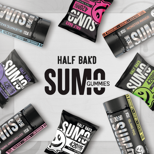 Half Bak'd Sumo 25ct 10,000mg Gummies 6pk Box THC-A, THC-P, Delta8