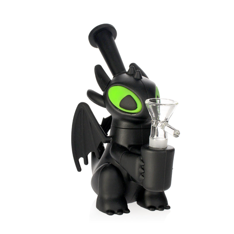 𝗧𝗫-𝟮𝟬𝟳 Toothless Dragon Silicone 5in Water Pipe