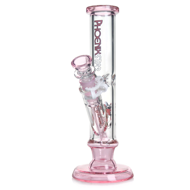 𝗣𝗛𝗫𝟳𝟮𝟯 Phoenix Star Glass Straight Tube w/ Flat Base 10in Water Pipe