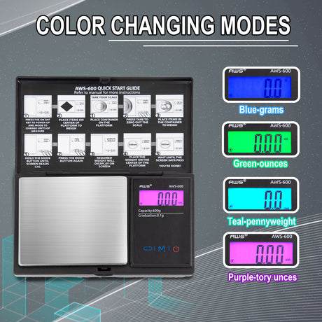 AWS 600g Digital Pocket Scale