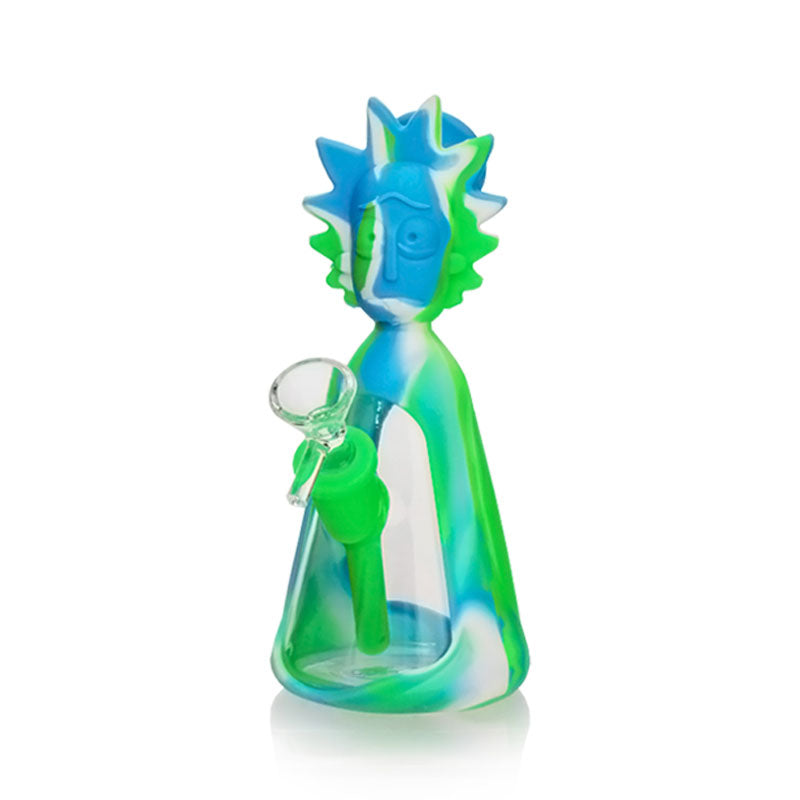 TX-166 Rick & Morty Silicone and Glass 7.5in Water Pipe