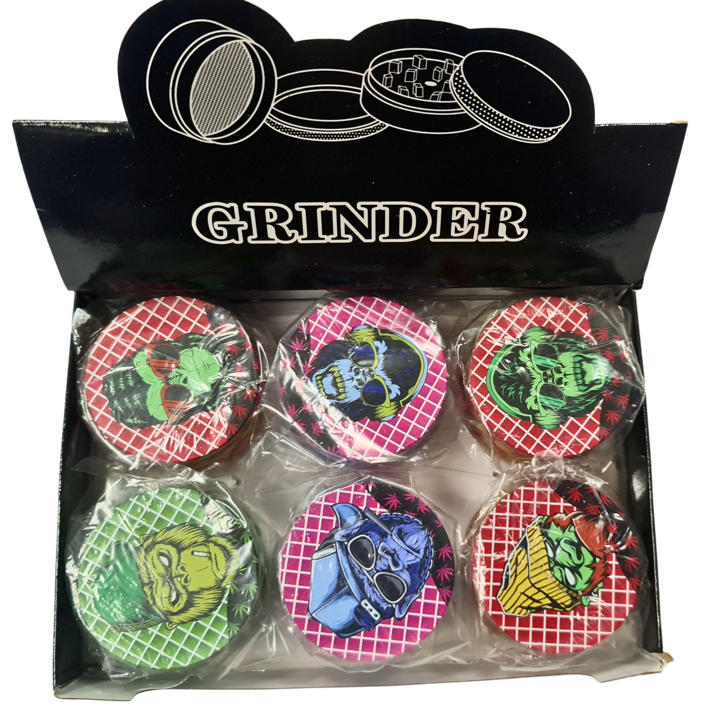 Designer Aluminum Grinder 6ct Display