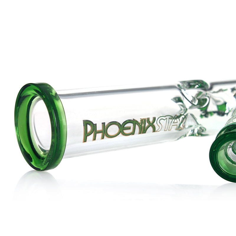 𝗣𝗛𝗫𝟳𝟮𝟯 Phoenix Star Glass Straight Tube w/ Flat Base 10in Water Pipe