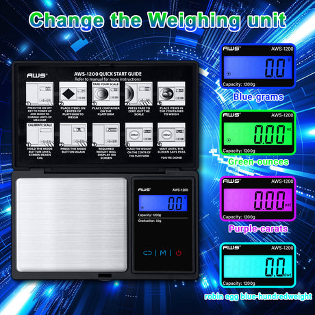 AWS 1200g Digital Pocket Scale