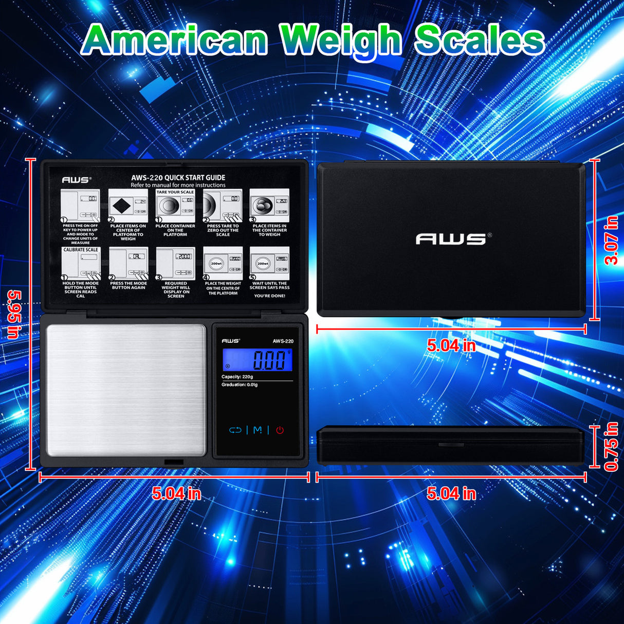 AWS 220G Digital Pocket Scale