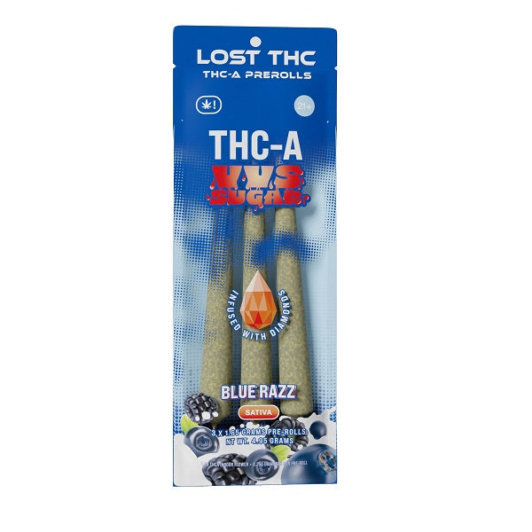 Lost THCA VVS Sugar Diamond Infused Pre-rolls | 3 Pack 10ct Display