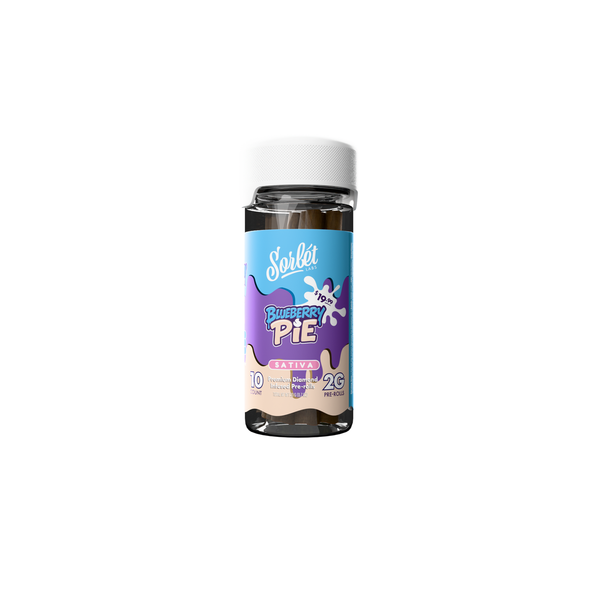 Sorbet THC-A 10ct 2g Pre-Rolls Jar MSRP $19.99