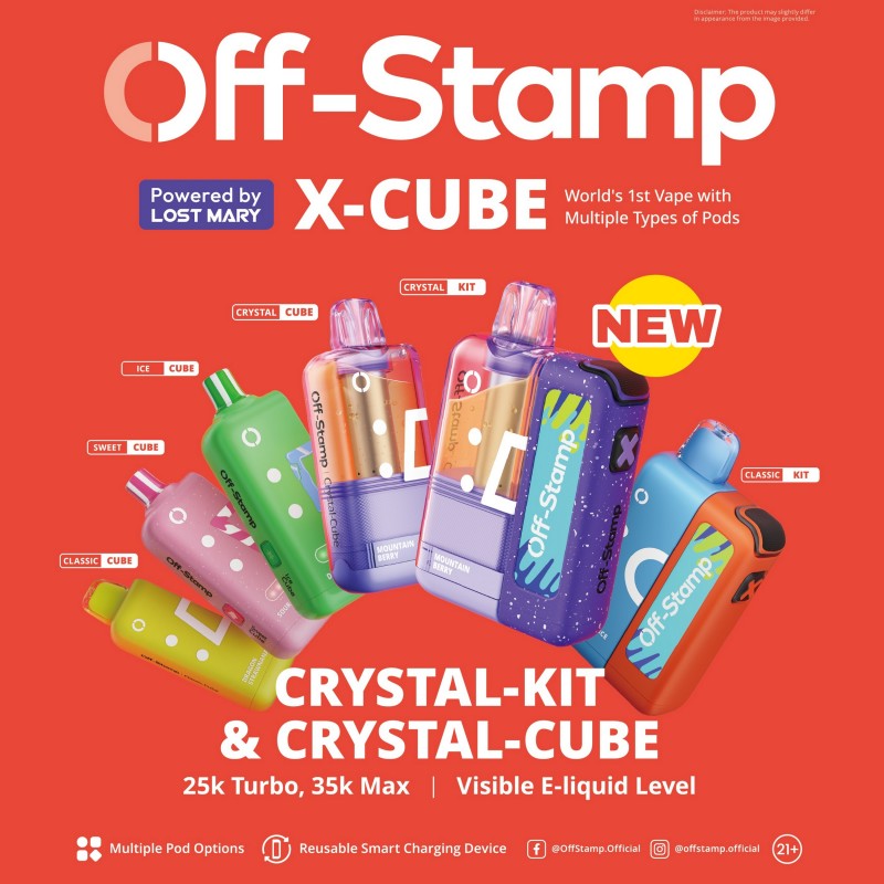 Off-Stamp X-Cube Crystal 35K Disposable KIT 5ct Display