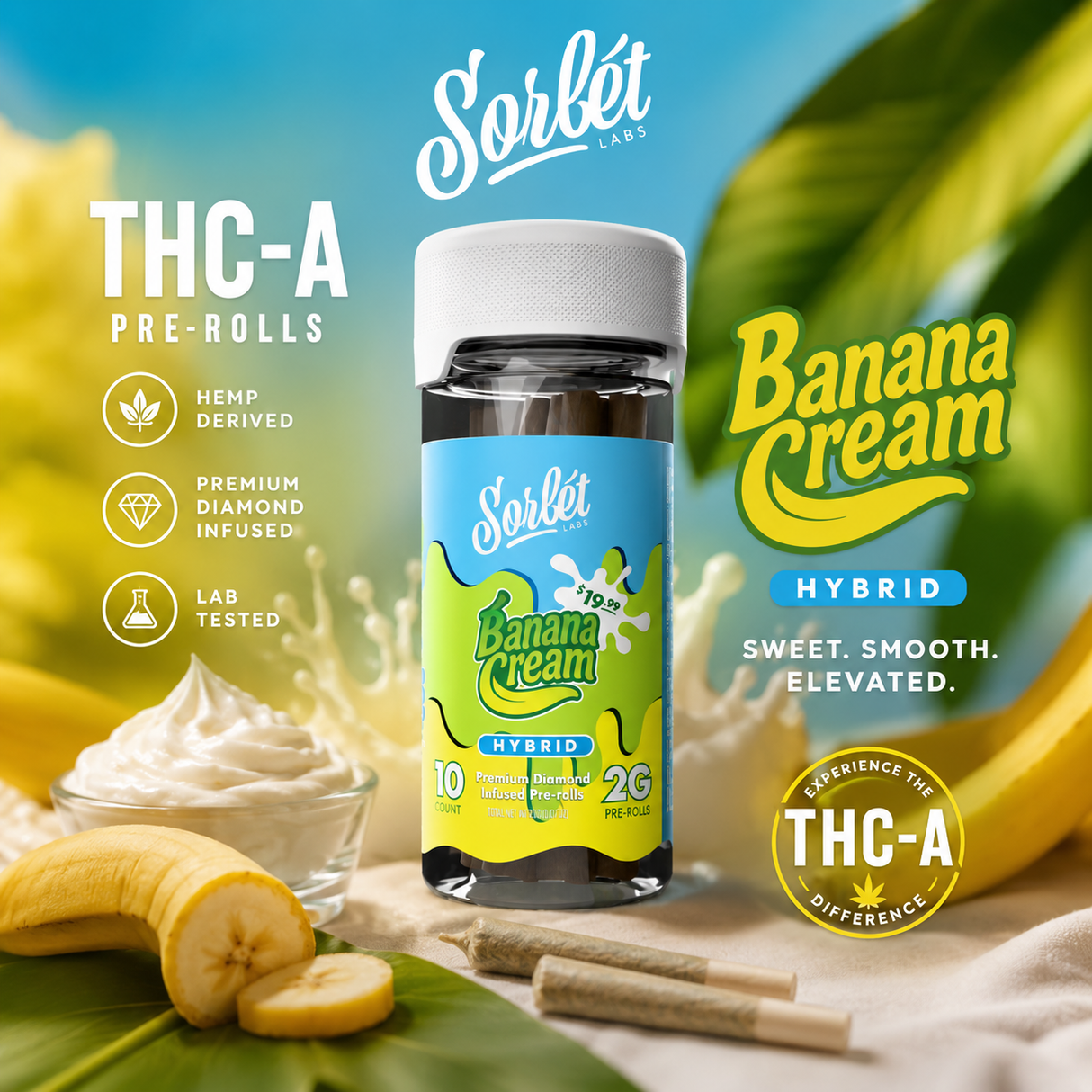 Sorbet THC-A 10ct 2g Pre-Rolls Jar MSRP $19.99