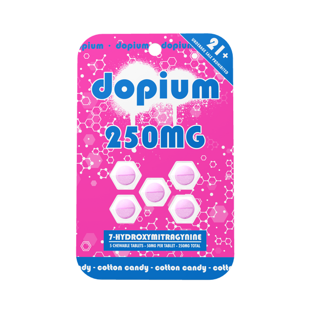 Dopium 50mg 5 pack Extra Strength 7-Hydroxy Tablets 10ct Display