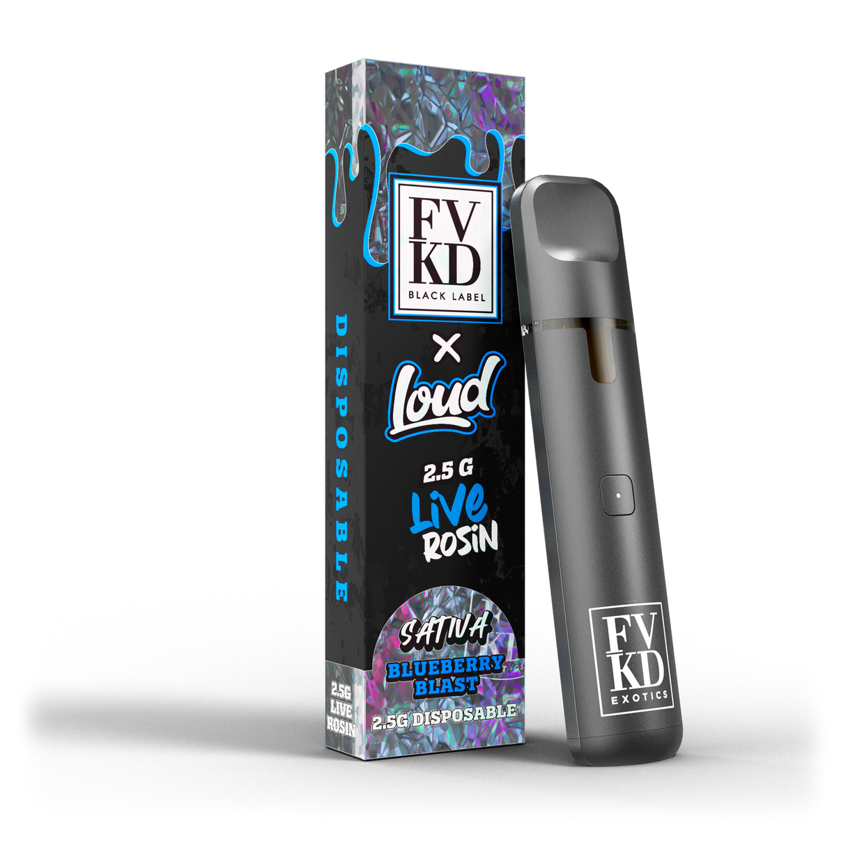 FVKD x Loud Cold Pressed Live Rosin 2.5g Disposable 5ct Display