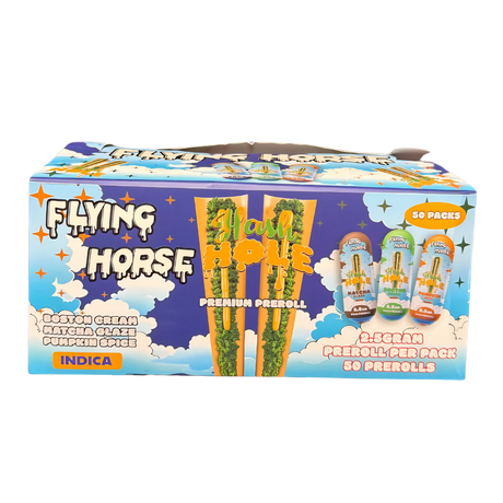 FLYING HORSE 2.5GM HASH HOLE PREROLL 50CT/BX  3 DIFFERENT FLAVORS
