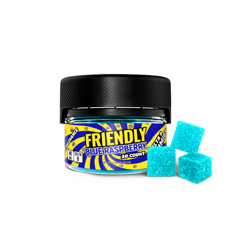 Friendly High Tolerance 40mg D9 Gummies 10 pack Tub