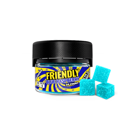 Friendly High Tolerance 40mg D9 Gummies 10 pack Tub