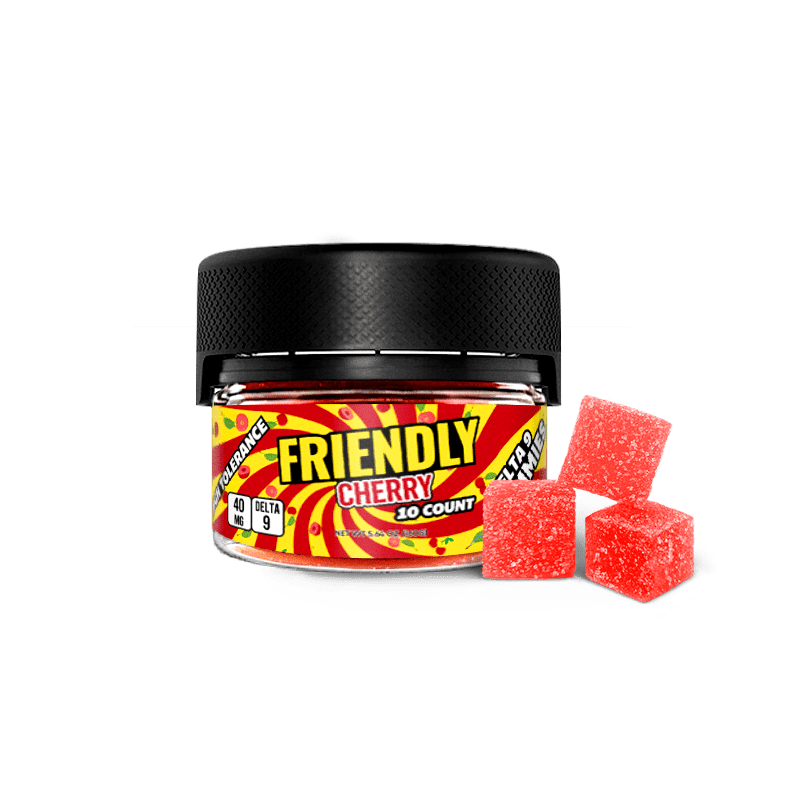 Friendly High Tolerance 40mg D9 Gummies 10 pack Tub