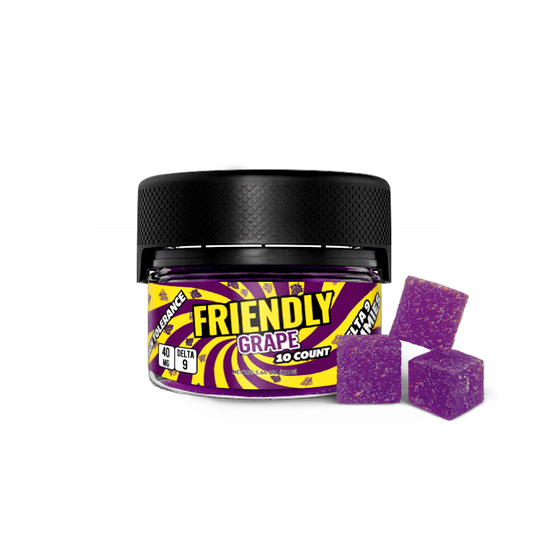 Friendly High Tolerance 40mg D9 Gummies 10 pack Tub
