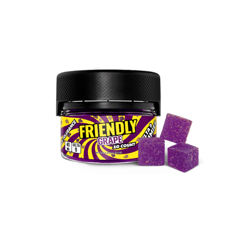 Friendly High Tolerance 40mg D9 Gummies 10 pack Tub