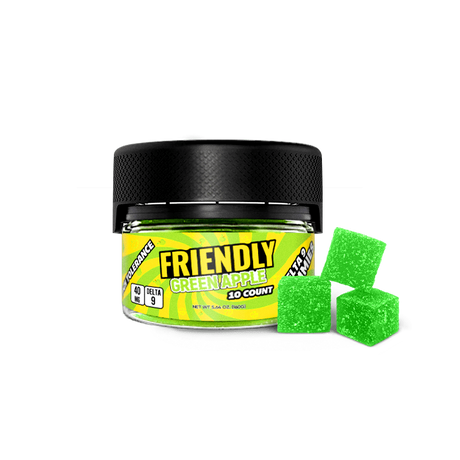 Friendly High Tolerance 40mg D9 Gummies 10 pack Tub