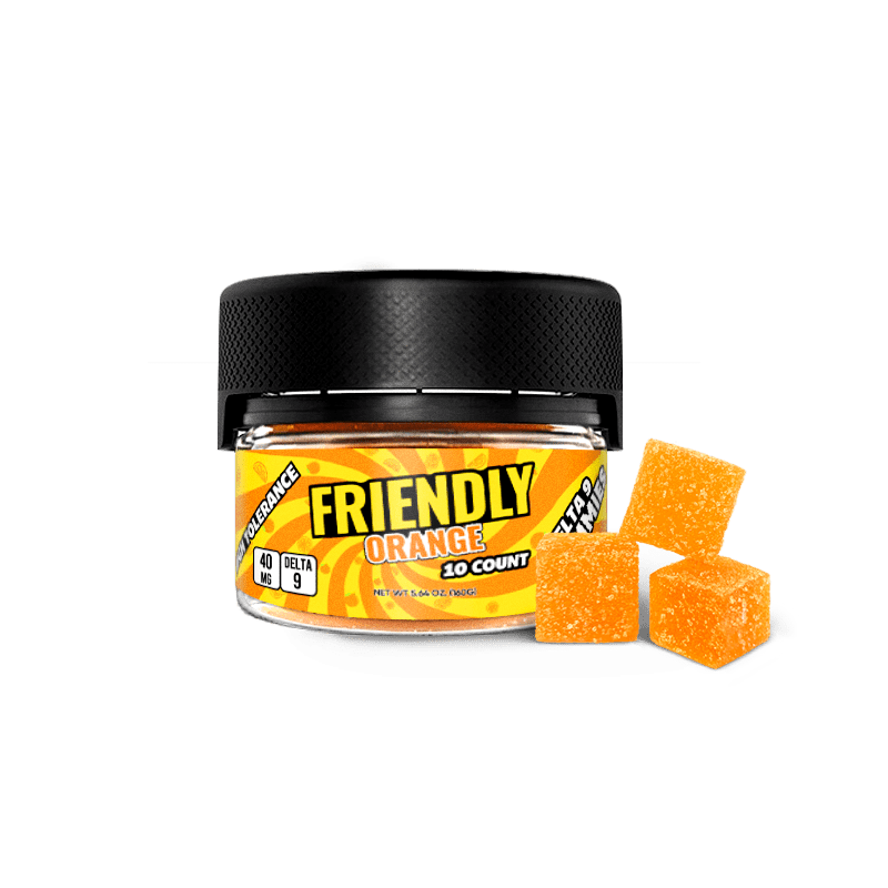 Friendly High Tolerance 40mg D9 Gummies 10 pack Tub