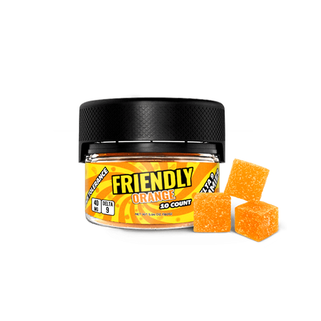 Friendly High Tolerance 40mg D9 Gummies 10 pack Tub