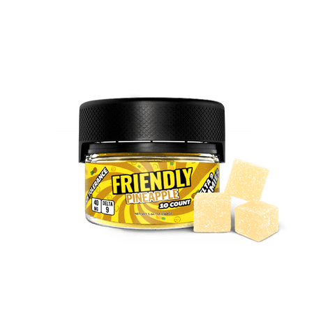 Friendly High Tolerance 40mg D9 Gummies 10 pack Tub
