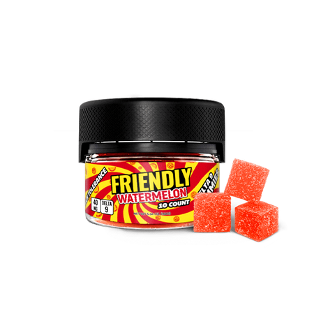 Friendly High Tolerance 40mg D9 Gummies 10 pack Tub