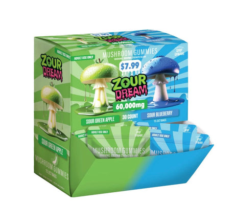 Zour Dream 60,000 MG Mushroom gummies 30 count