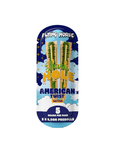 FLYING HORSE 2.5G HASH HOLE PREROLL THC-P 2PK 5CT/BX