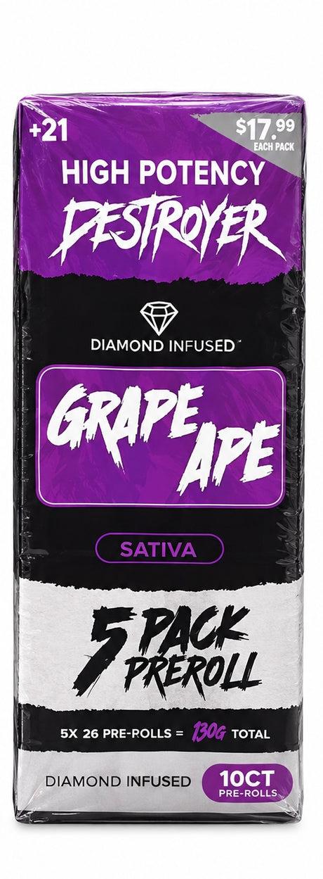 DESTROYER 5 Pack Pre-Roll 10G Dimond Infused 5x2G
