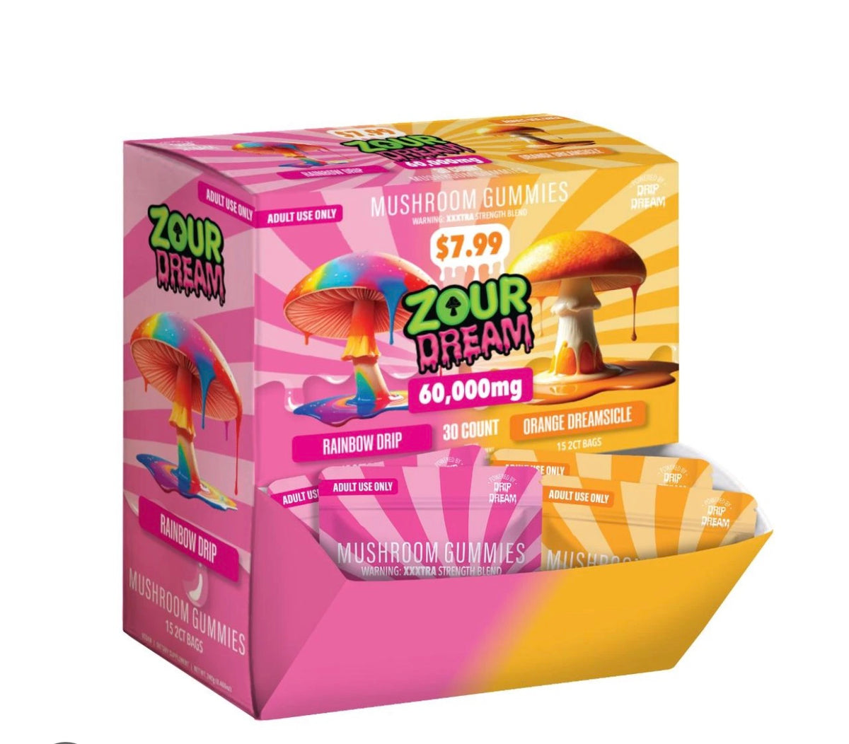 Zour Dream 60,000 MG Mushroom gummies 30 count