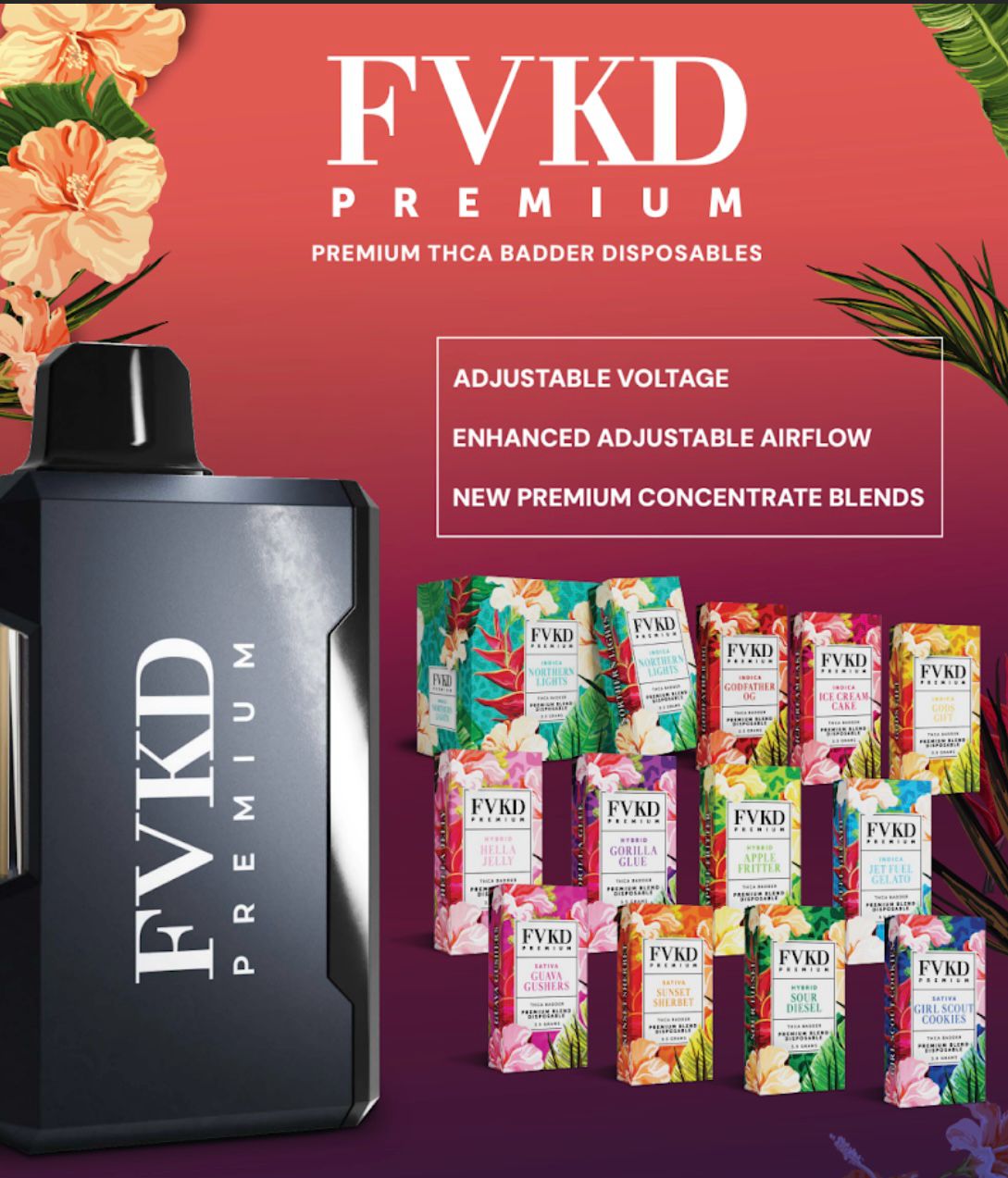FVKD 3.5g Premium THCA Badder Disposable 6ct Display
